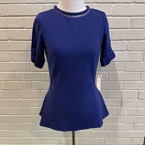 Rebecca Taylor Short Sleeve PEPLUM TOP W/ SILK
Size 6